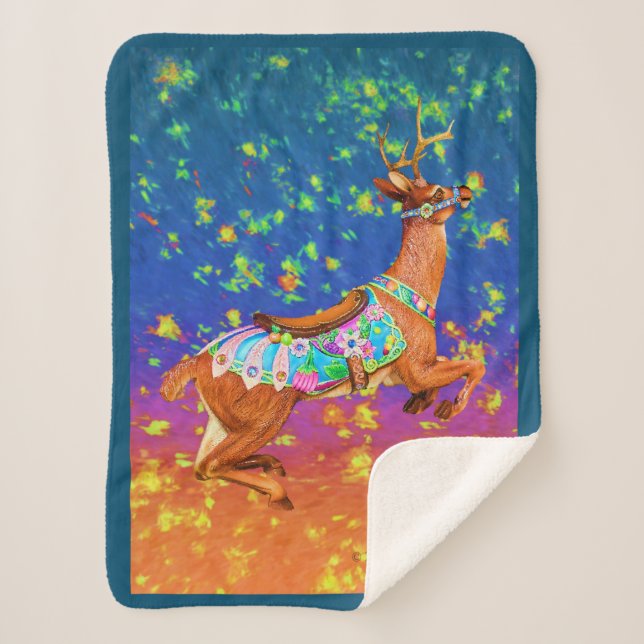 Carousel Stag 06 2023 Sherpa Blanket (Front)