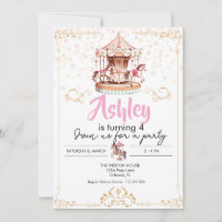 Carousel Theme Birthday Invitation