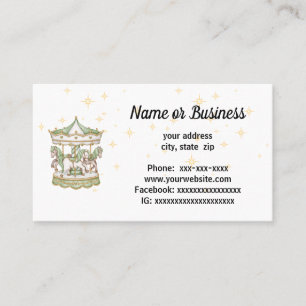 Carousel with gold stars business card