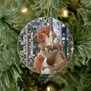 Carousel with Teddy Bear Ceramic Tree Decoration