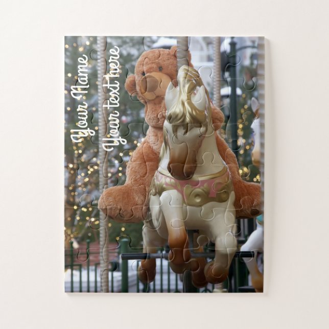 Carousel with Teddy Bear Jigsaw Puzzle (Vertical)