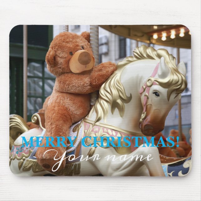 Carousel with Teddy Bear Mouse Pad (Front)