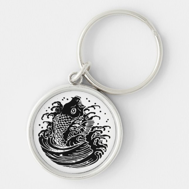 Carp and water key ring (Front)