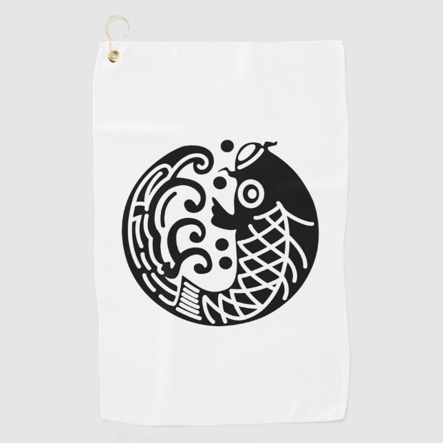 Carp and wave golf towel (Front)
