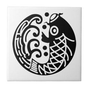 Carp and wave tile
