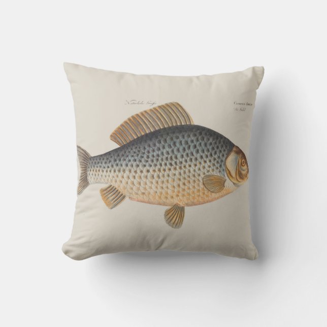 Carp fish fishing painting freshwater cushion (Front)