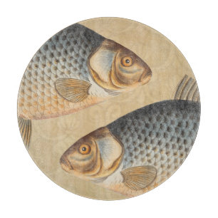 Carp fish fishing painting freshwater drawing cutting board