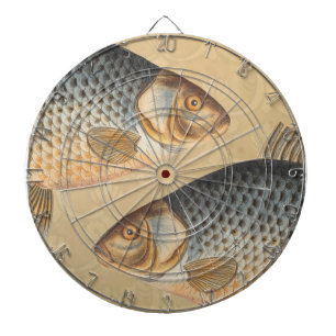 Carp fish fishing painting freshwater drawing dartboard