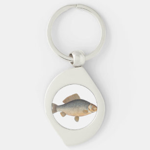 Carp fish fishing painting freshwater drawing key ring