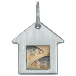 Carp fish fishing painting freshwater drawing pet name tag