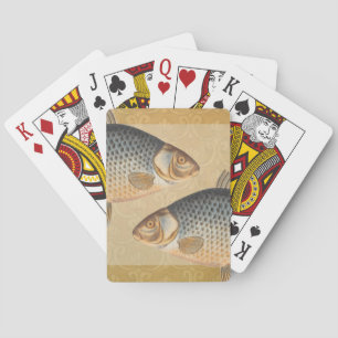 Carp fish fishing painting freshwater drawing  playing cards