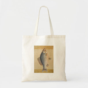 Carp fish fishing painting freshwater drawing tote bag