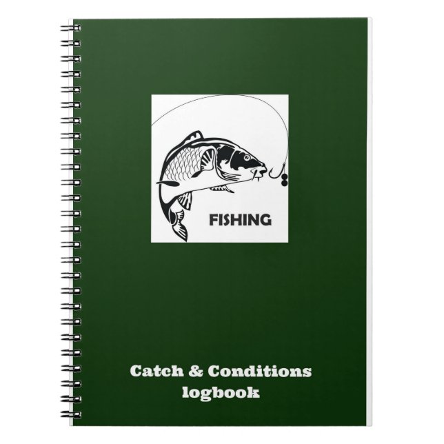 Carp fishing Catch and Conditions logbook Spiral Notebook (Front)