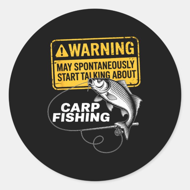 Carp Fishing Design For Men Funny Catfish And Carp Classic Round Sticker (Front)