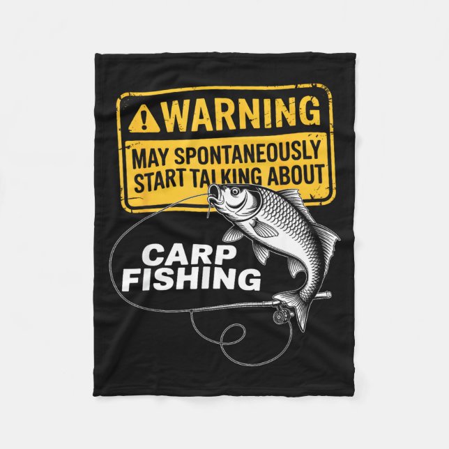 Carp Fishing Design For Men Funny Catfish And Carp Fleece Blanket (Front)
