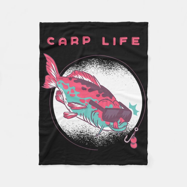 Carp Fishing  Fleece Blanket (Front)
