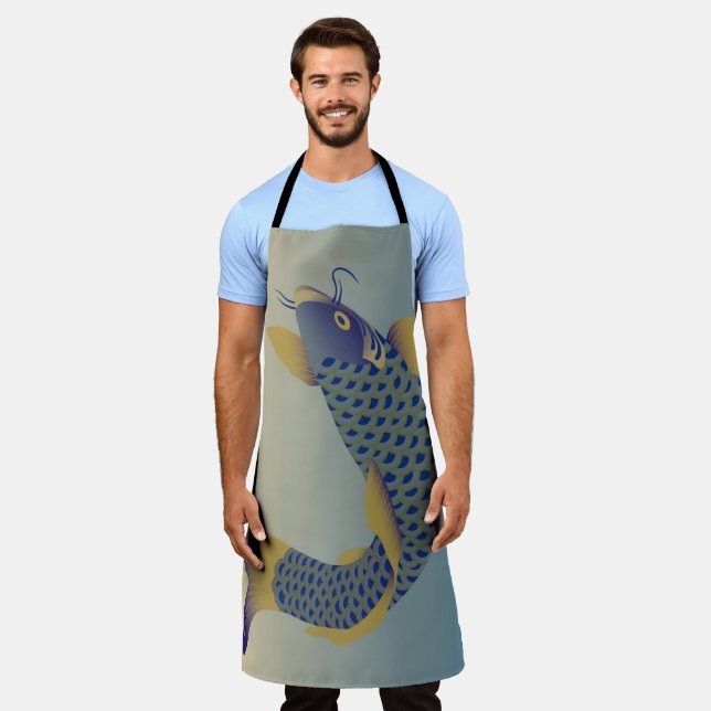 Carp, Japanese Design Apron (Worn)