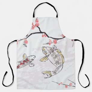 carp koi fish nature landscape view sketch illustr apron