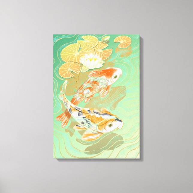 Carp Koi Fish Water Lily Pond Canvas (Front)