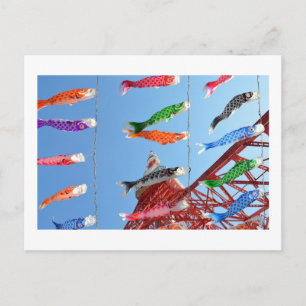 Carp Streamers (Koinobori) at Tokyo Tower Postcard