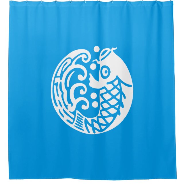 Carp wave shower curtain (Front)