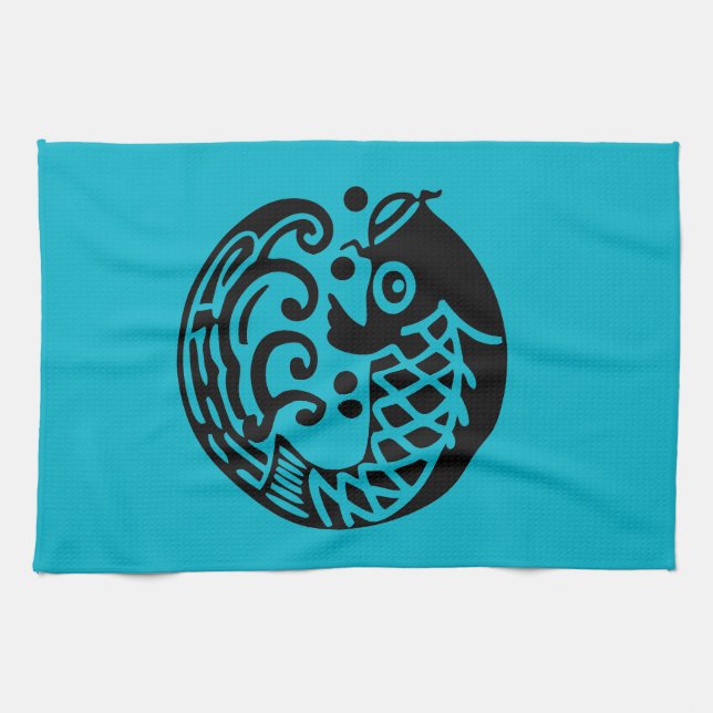 Carp wave tea towel (Horizontal)