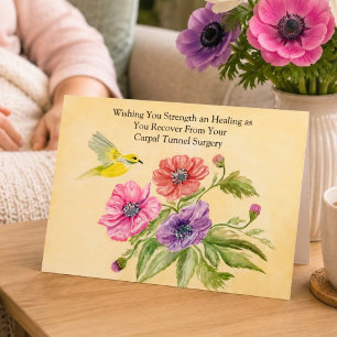 Carpal Tunnel Recovery with Tanager Bird Card