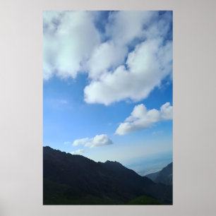 Carpathian Blue Sky Peaks – Romania Mountain Art Poster
