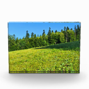Carpathian Green Meadow – Romania Mountain Print Photo Block