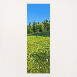 Carpathian Green Meadow – Romania Mountain Print Yoga Mat