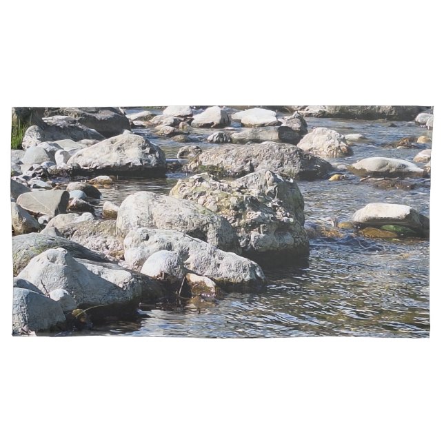 Carpathian Mountain River – Romania Nature Print Pillowcase (Front-Left)