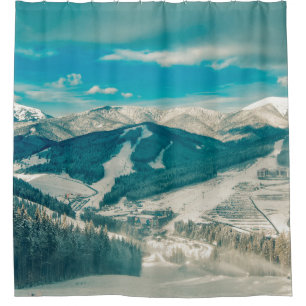 Carpathian mountains nature vacation mountainbeaut shower curtain