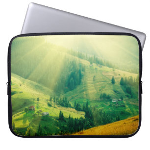 Carpathian mountains summer landscape at sunset wi laptop sleeve