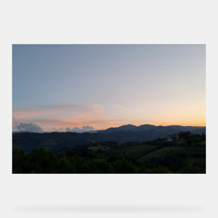 Carpathian Sunset – Romania Mountain Photography Acrylic Sign