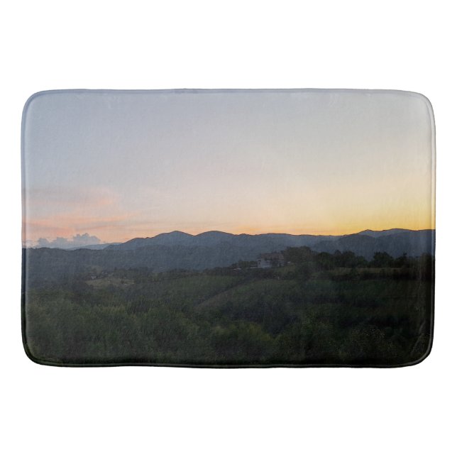 Carpathian Sunset – Romania Mountain Photography Bath Mat (Front)