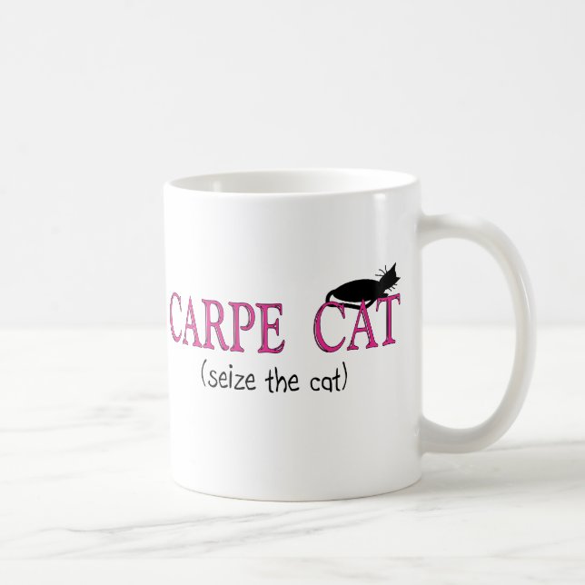 Carpe Cat (Seize The Cat) Gifts Coffee Mug (Right)