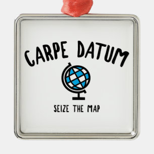 Carpe Datum Seize The Map Metal Tree Decoration
