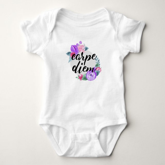 Carpe Diem 01 Baby Bodysuit (Front)