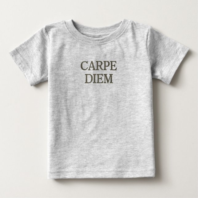 Carpe Diem baby grey T-shirt (Front)