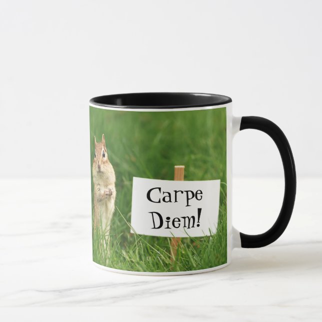 Carpe Diem! Chipmunk with Sign Mug (Right)