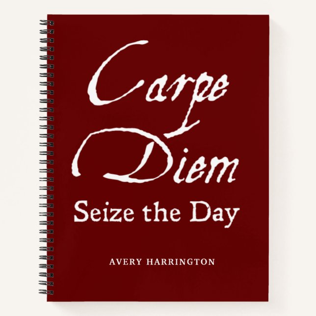 Carpe Diem Dead Poets Society Inspirational Orange Notebook (Front)