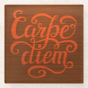Carpe Diem' Glass Coaster