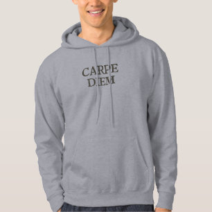 Carpe Diem grey hooded sweatshirt