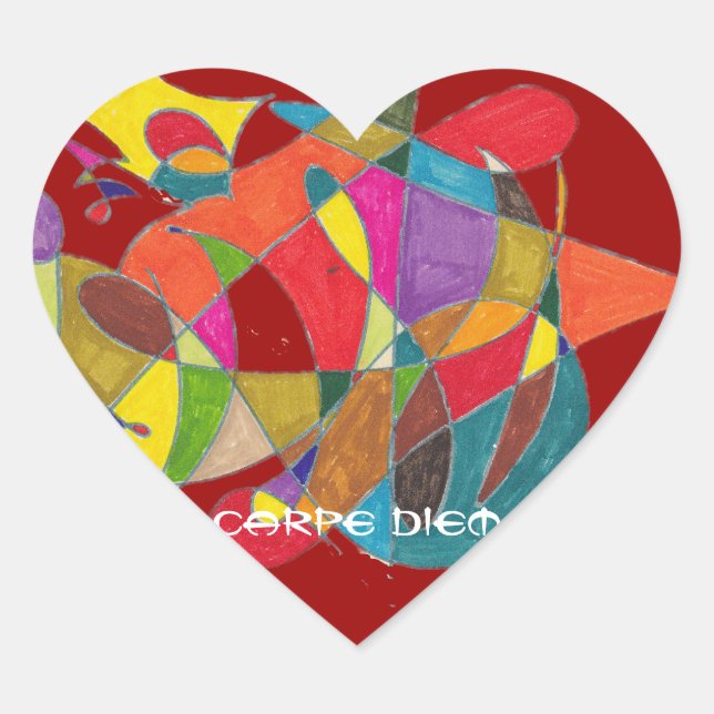Carpe Diem Heart Sticker (Front)