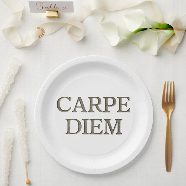 Carpe Diem large paper plates (Wedding)