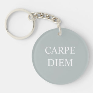 Carpe Diem Latin Quote Key Ring - Grey