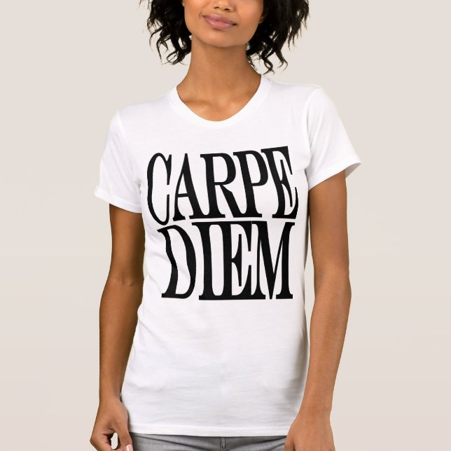 Carpe Diem Latin Quote Ladies Singlet Shirt (Front)