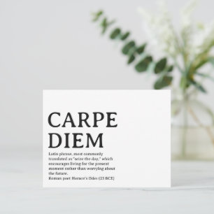 Carpe Diem latin quote Postcard