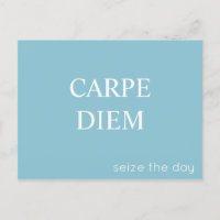 Carpe Diem Latin Quote Postcard - Turquoise