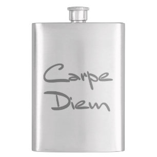 CARPE DIEM Modern Cool Text Hip Flask